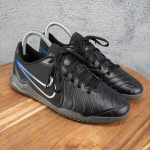 Nike Youth Tiempo Legend 10 Academy IC Soccer Shoes 5.5Y Black Blue DV4354-040